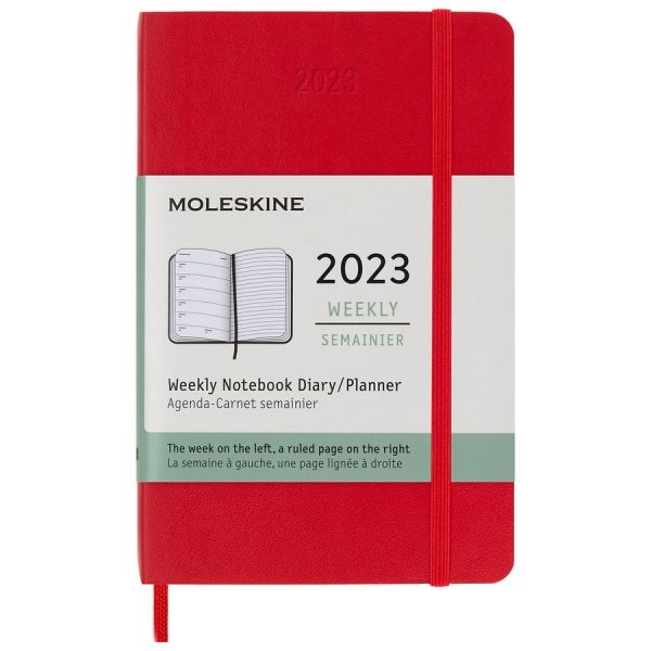 Ежедневник Moleskine CLASSIC SOFT WKNT А6 датированный 72 л в линейку красный